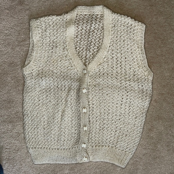 Hand Knitted Sleeveless Cardigan - Picture 1 of 6